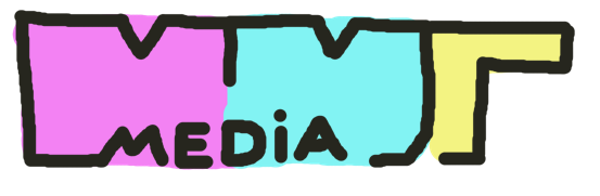 um texto grandão escrito MUT e menor media, com cores pasteis bonitas